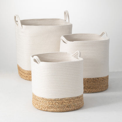 Woven Tote Basket - Set of 3