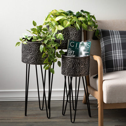 Cylinder Planters with Legs - Set of 3