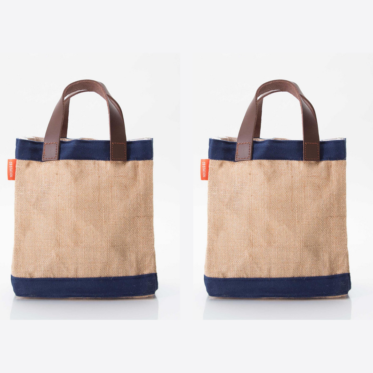 Mini Jute Market Bag - Navy