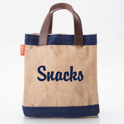 Mini Jute Market Bag - Navy